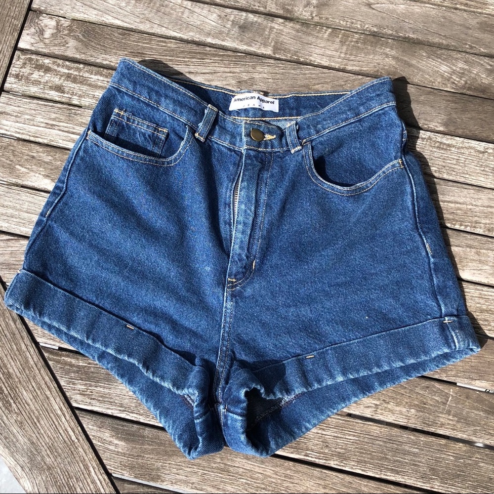 American Apparel High Waist Jean Short